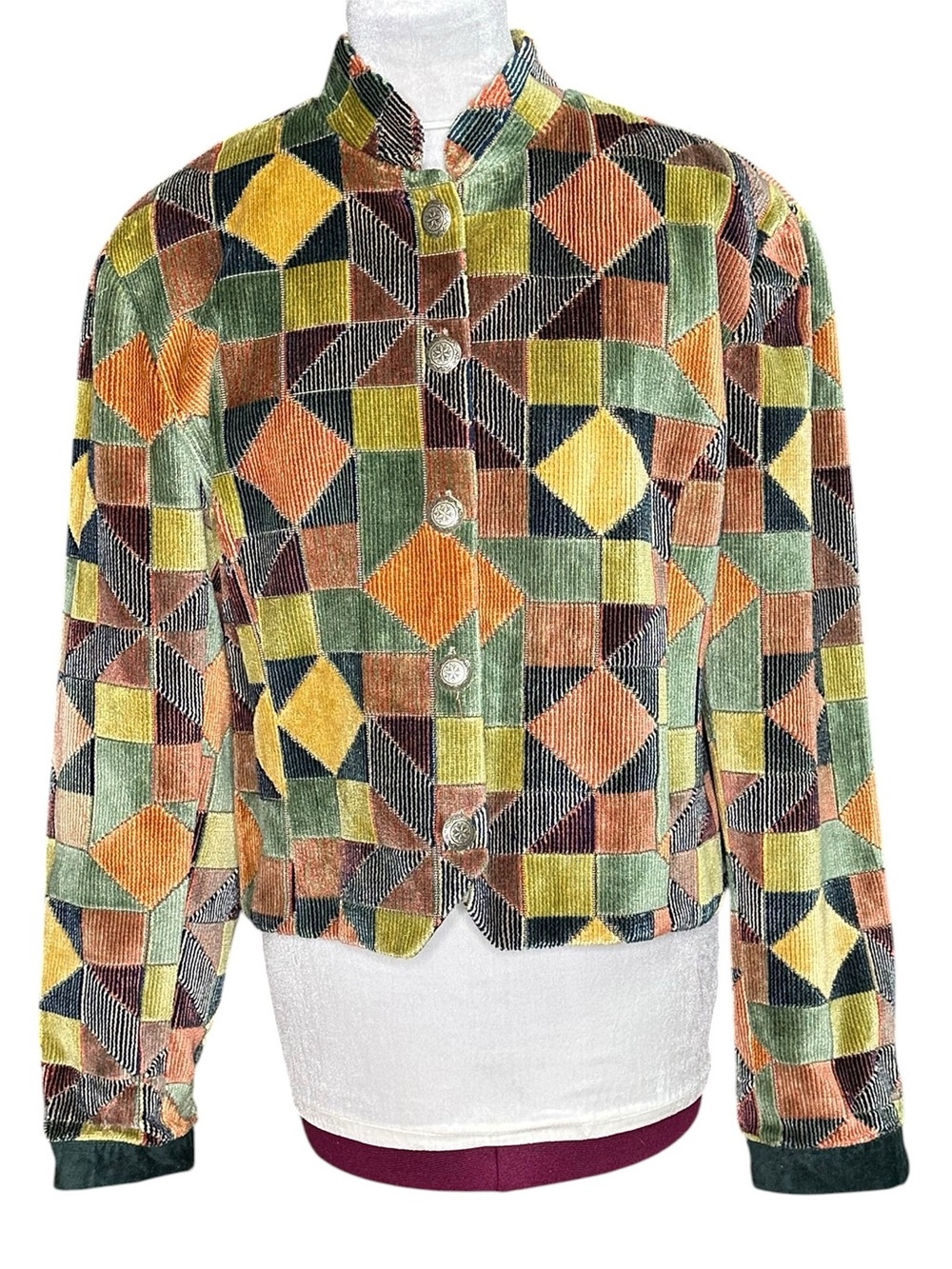 WRAPS Collection Women’s Vintage Boho Patchwork Design Jacket. Size Large